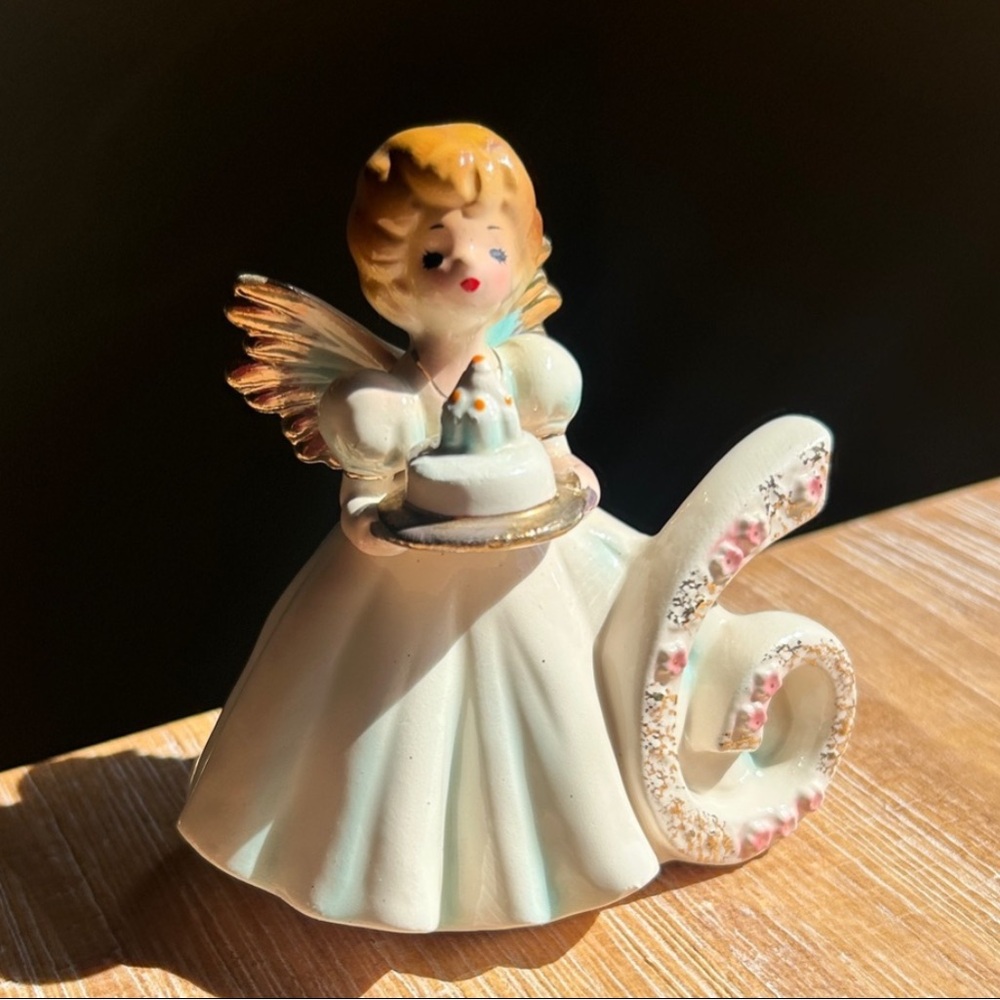 Vintage Josef Original Birthday 6 Angel Figurine 1960’s by Muriel Joseph George.